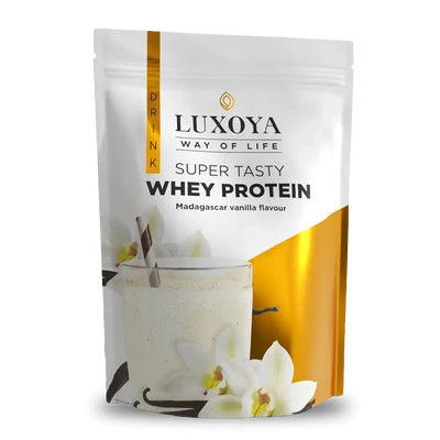 LUXOYA - SUPER TASTY WHEY PROTEIN - PRÉMIUM FEHÉRJE ITALPOR 450 g DOY - Madagaszkári vanília ízű