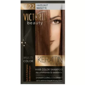   VICTORIA Keratin Therapy Hajszínező Sampon 40ml –; V22 Mogyoróbarna