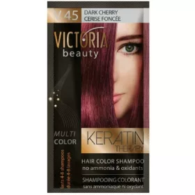   VICTORIA Keratin Therapy Hajszínező Sampon 40ml –; Sötét Cseresznye