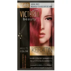   VICTORIA Keratin Therapy Hajszínező Sampon 40ml –; Borvörös