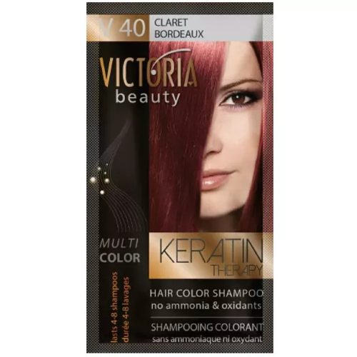 VICTORIA Keratin Therapy Hajszínező Sampon 40ml -  Bordó