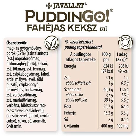 PuddinGo!® Fahéjas keksz ízű instant pudingpor 300 g 