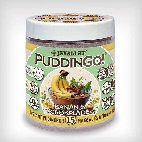 PuddinGo!® Banán és csokoládé ízű instant pudingpor 300 g 