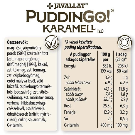 PuddinGo!® Karamell ízű instant pudingpor 300 g 