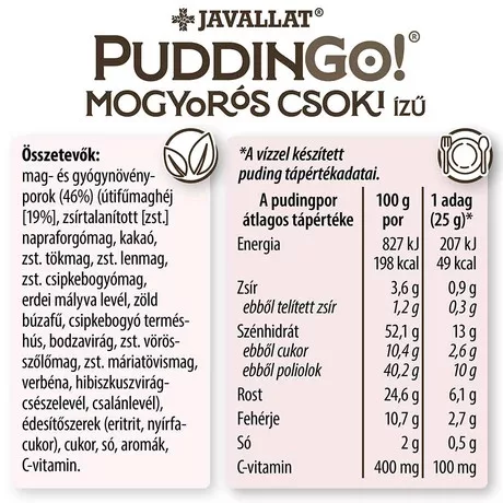 PuddinGo!® Mogyorós csoki ízű instant pudingpor 300 g 