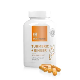   USA medical Kurkuma kapszula gyömbérrel és BioPerine® feketeborssal TURMERIC+GINGER – 60 db