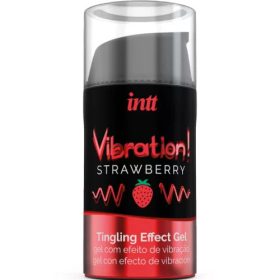 INTT - erőteljes, eper ízű intim vibráló gél 15 ml
