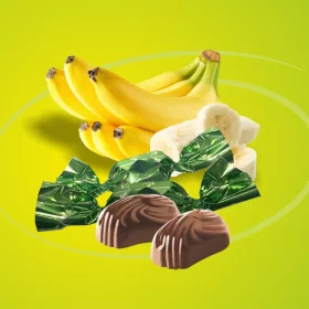 Chocofive banán izű krémmel töltött szaloncukor 0,5 kg 
