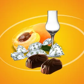  Chocofive barackpálinkás szaloncukor aszalt sárgabarack darabokkal 1 kg 