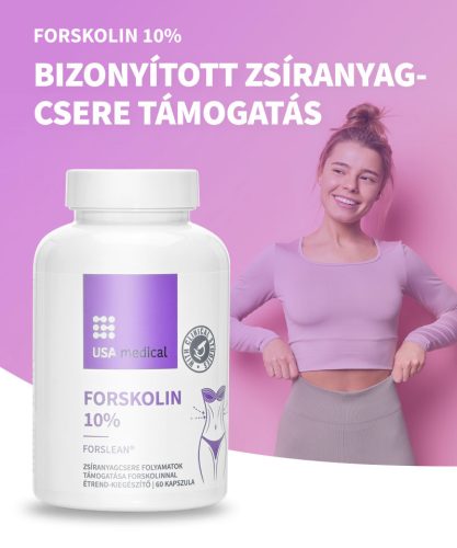 Usa medical Forskolin 10% kivonat zsíranyagcsere támogatáshoz 60 db