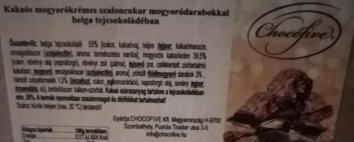 Chocofive mogyorókrémes szaloncukor mogyoró darabokkal ( belga tejcsoki ) 2,5 kg 